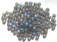 100 6mm Transparent Matte Black Diamond AB Round Beads